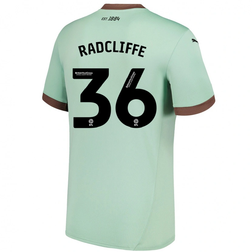 Danxen Børn Ben Radcliffe #36 Bleg Grøn Udebane Spillertrøjer 2024/25 Trøje T-Shirt