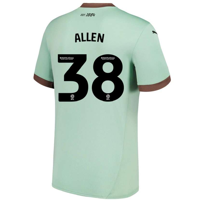 Danxen Børn Cruz Allen #38 Bleg Grøn Udebane Spillertrøjer 2024/25 Trøje T-Shirt