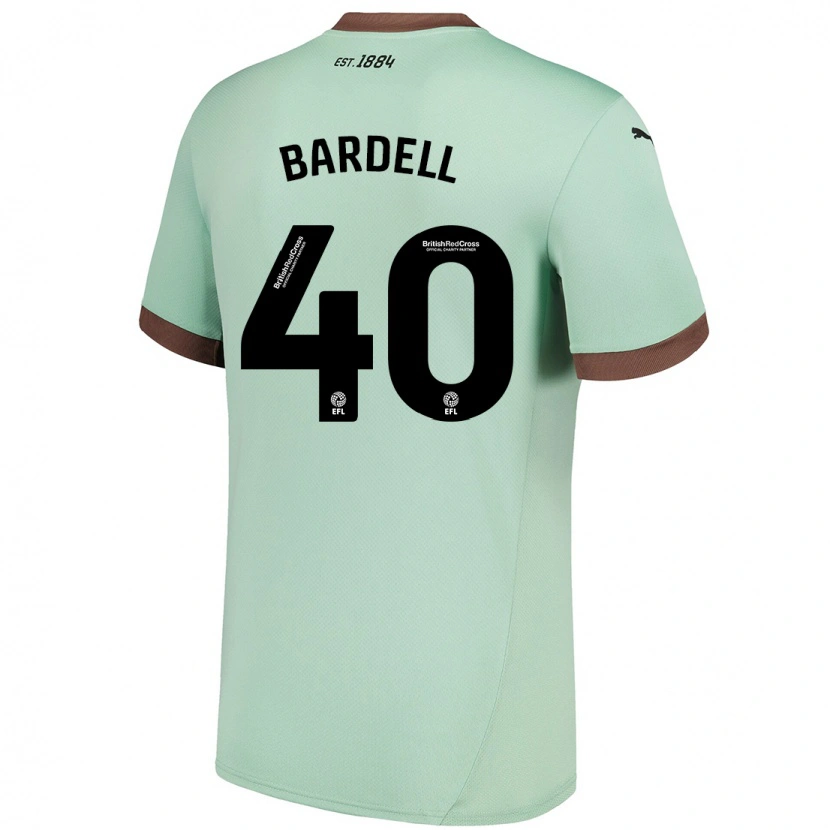 Danxen Børn Max Bardell #40 Bleg Grøn Udebane Spillertrøjer 2024/25 Trøje T-Shirt