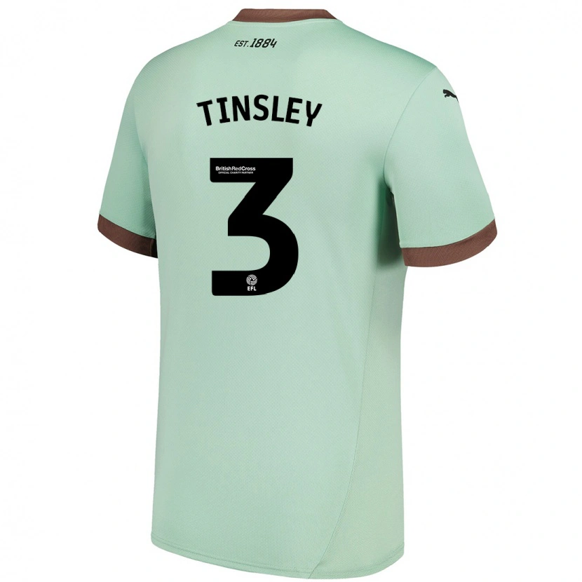 Danxen Børn Megan Tinsley #3 Bleg Grøn Udebane Spillertrøjer 2024/25 Trøje T-Shirt