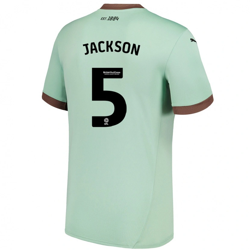 Danxen Børn Sarah Jackson #5 Bleg Grøn Udebane Spillertrøjer 2024/25 Trøje T-Shirt