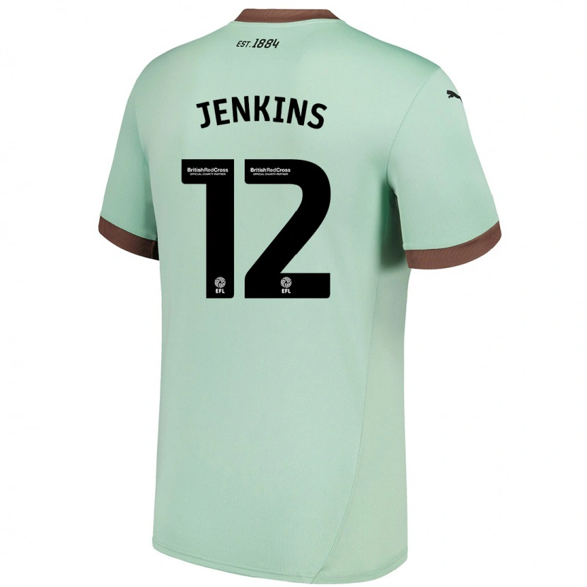 Danxen Børn Camille Jenkins #12 Bleg Grøn Udebane Spillertrøjer 2024/25 Trøje T-Shirt