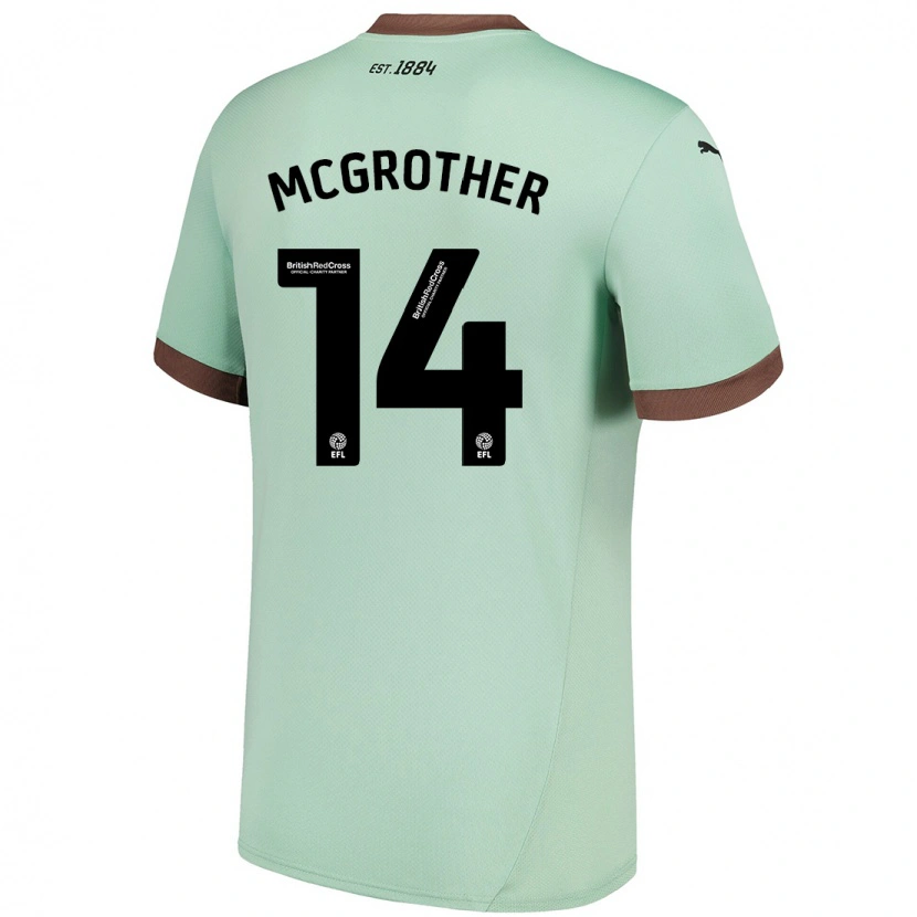 Danxen Børn Becky Mcgrother #14 Bleg Grøn Udebane Spillertrøjer 2024/25 Trøje T-Shirt