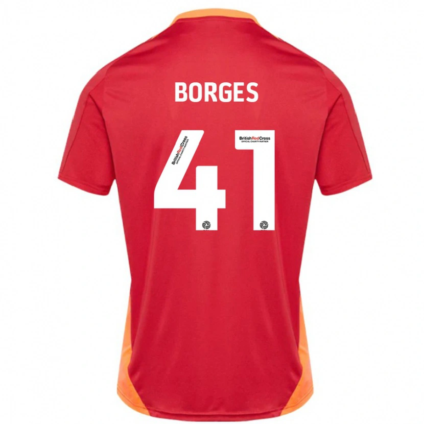 Danxen Børn Pedro Borges #41 Blå Off White Udebane Spillertrøjer 2024/25 Trøje T-Shirt