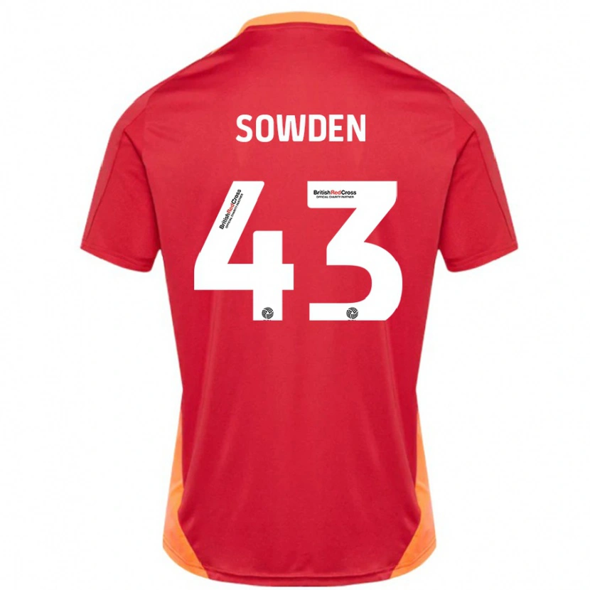 Danxen Børn Andrew Sowden #43 Blå Off White Udebane Spillertrøjer 2024/25 Trøje T-Shirt