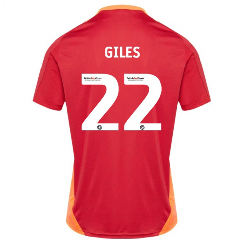 Danxen Børn Olivia Giles #22 Blå Off White Udebane Spillertrøjer 2024/25 Trøje T-Shirt