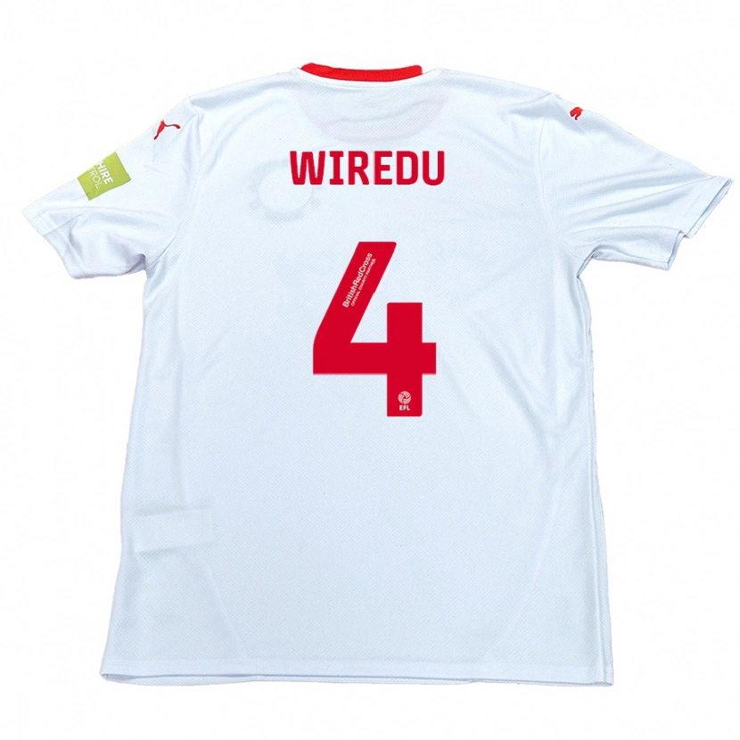Danxen Børn Brendan Wiredu #4 Hvid Udebane Spillertrøjer 2024/25 Trøje T-Shirt