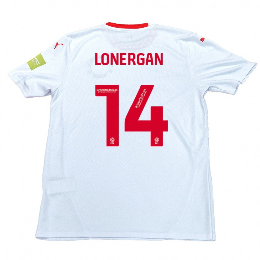 Danxen Børn Tommy Lonergan #14 Hvid Udebane Spillertrøjer 2024/25 Trøje T-Shirt