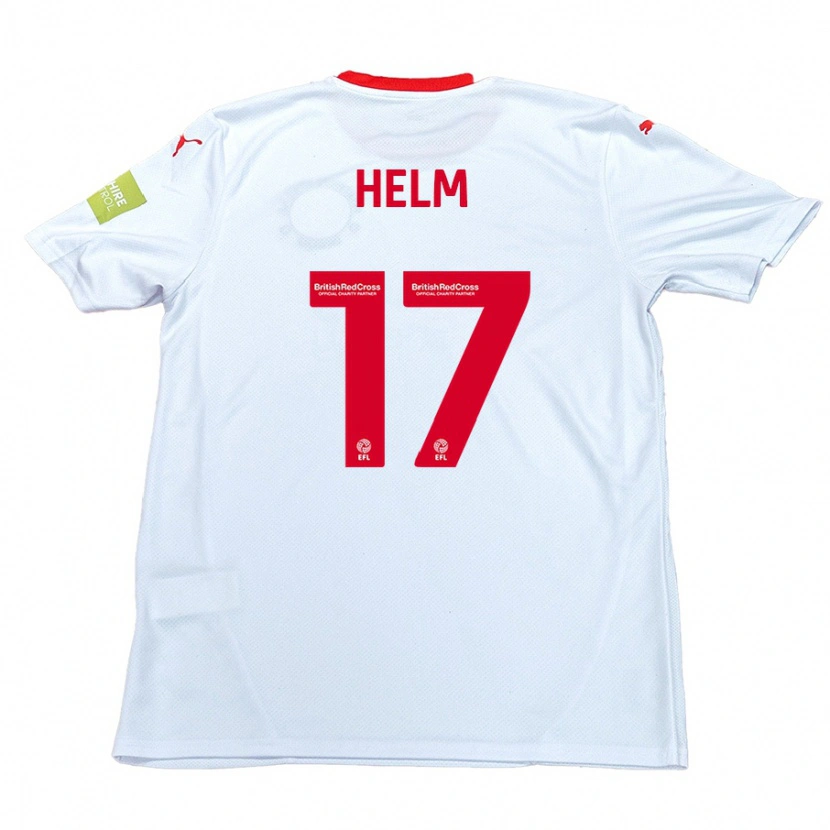 Danxen Børn Mark Helm #17 Hvid Udebane Spillertrøjer 2024/25 Trøje T-Shirt
