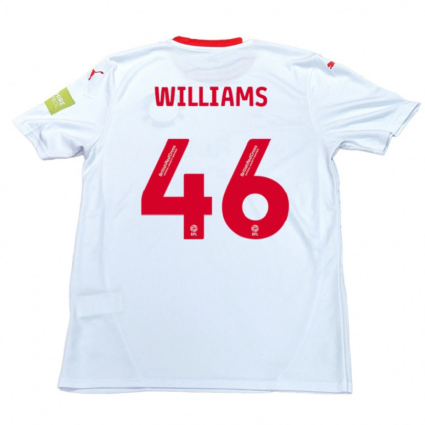 Danxen Børn Theo Williams #46 Hvid Udebane Spillertrøjer 2024/25 Trøje T-Shirt