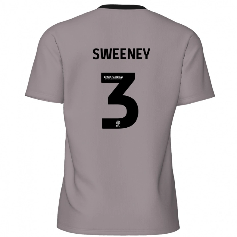 Danxen Børn Jayden Sweeney #3 Grå Udebane Spillertrøjer 2024/25 Trøje T-Shirt