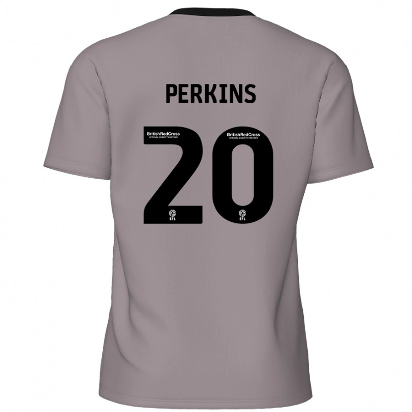 Danxen Børn Sonny Perkins #20 Grå Udebane Spillertrøjer 2024/25 Trøje T-Shirt