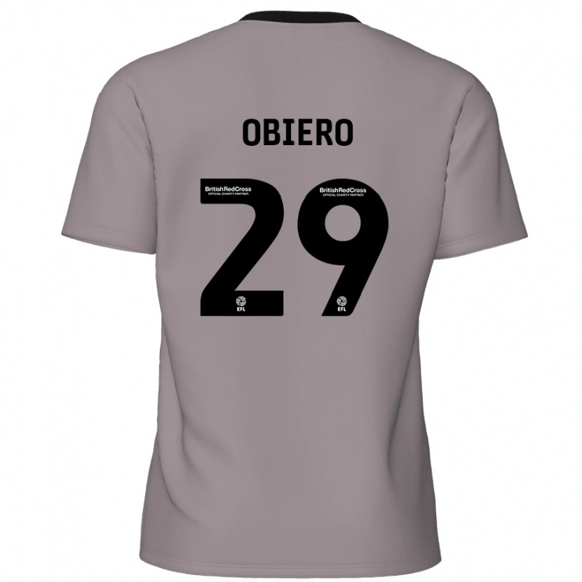 Danxen Børn Zech Obiero #29 Grå Udebane Spillertrøjer 2024/25 Trøje T-Shirt