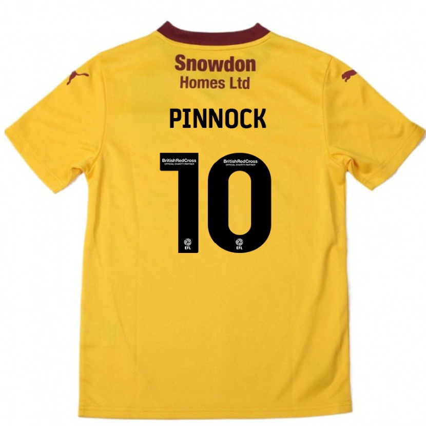 Danxen Børn Mitch Pinnock #10 Orange Bourgogne Udebane Spillertrøjer 2024/25 Trøje T-Shirt