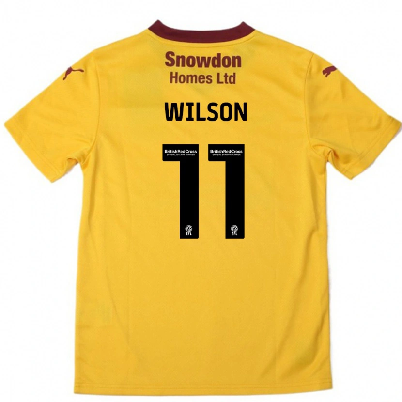 Danxen Børn James Wilson #11 Orange Bourgogne Udebane Spillertrøjer 2024/25 Trøje T-Shirt