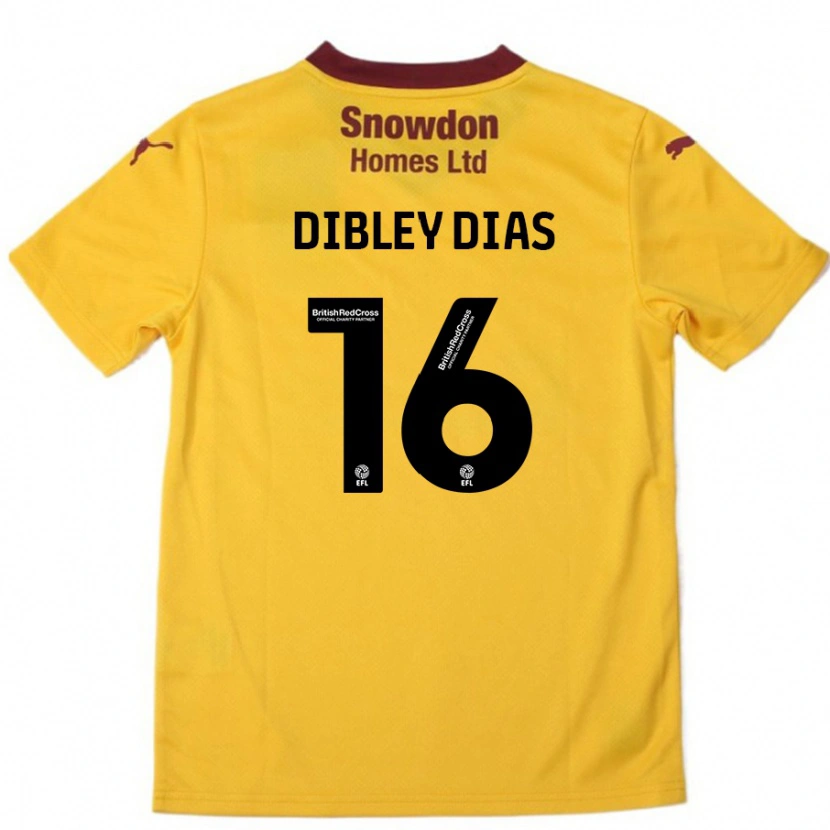 Danxen Børn Matt Dibley-Dias #16 Orange Bourgogne Udebane Spillertrøjer 2024/25 Trøje T-Shirt