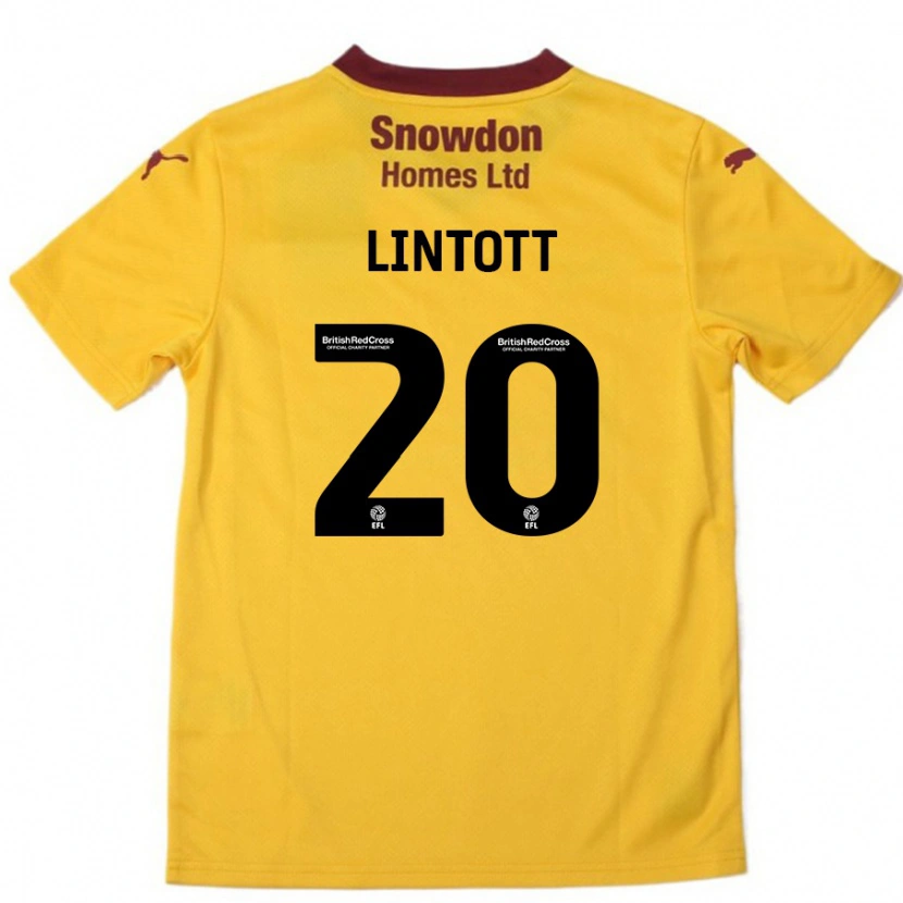 Danxen Børn Harvey Lintott #20 Orange Bourgogne Udebane Spillertrøjer 2024/25 Trøje T-Shirt
