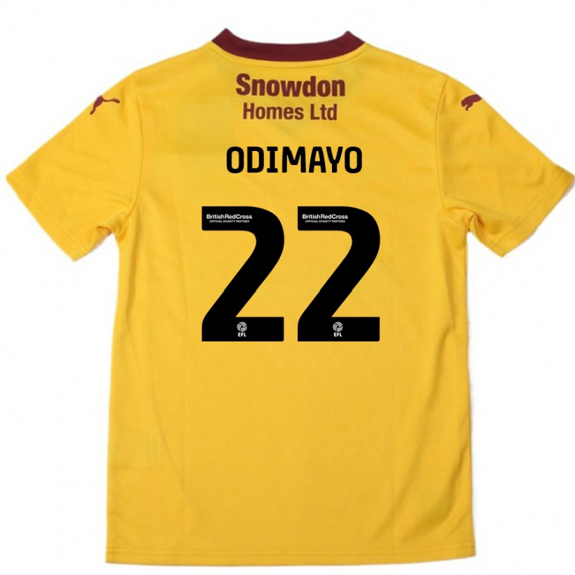 Danxen Børn Akin Odimayo #22 Orange Bourgogne Udebane Spillertrøjer 2024/25 Trøje T-Shirt