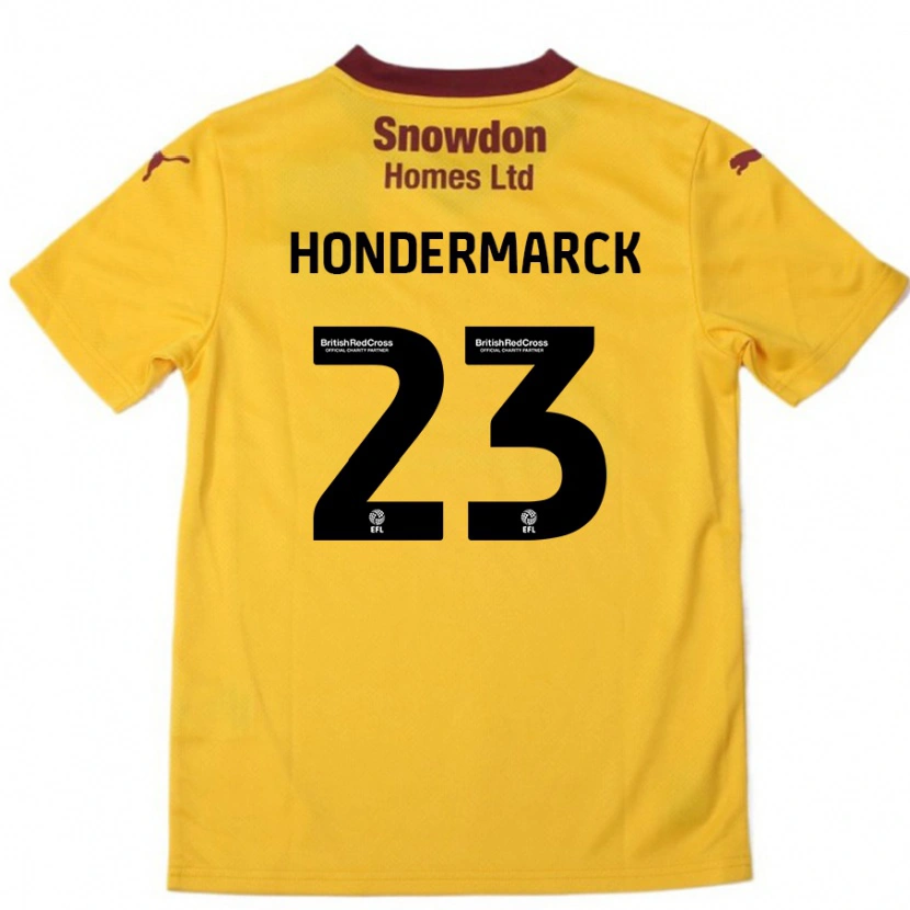 Danxen Børn William Hondermarck #23 Orange Bourgogne Udebane Spillertrøjer 2024/25 Trøje T-Shirt