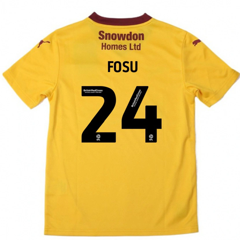 Danxen Børn Tariqe Fosu #24 Orange Bourgogne Udebane Spillertrøjer 2024/25 Trøje T-Shirt