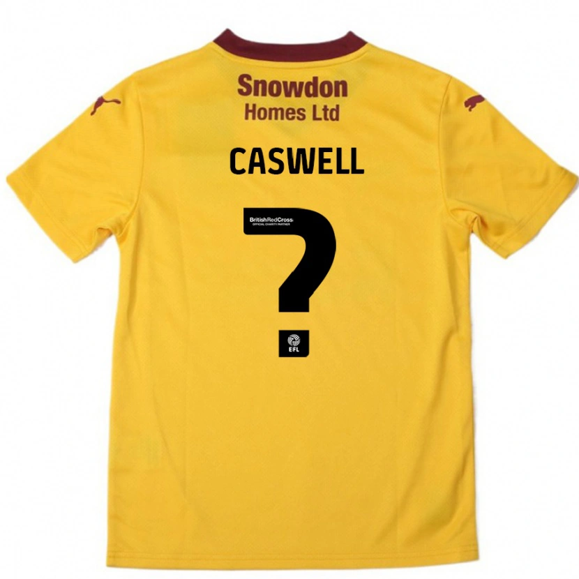 Danxen Børn Jordan Caswell #0 Orange Bourgogne Udebane Spillertrøjer 2024/25 Trøje T-Shirt