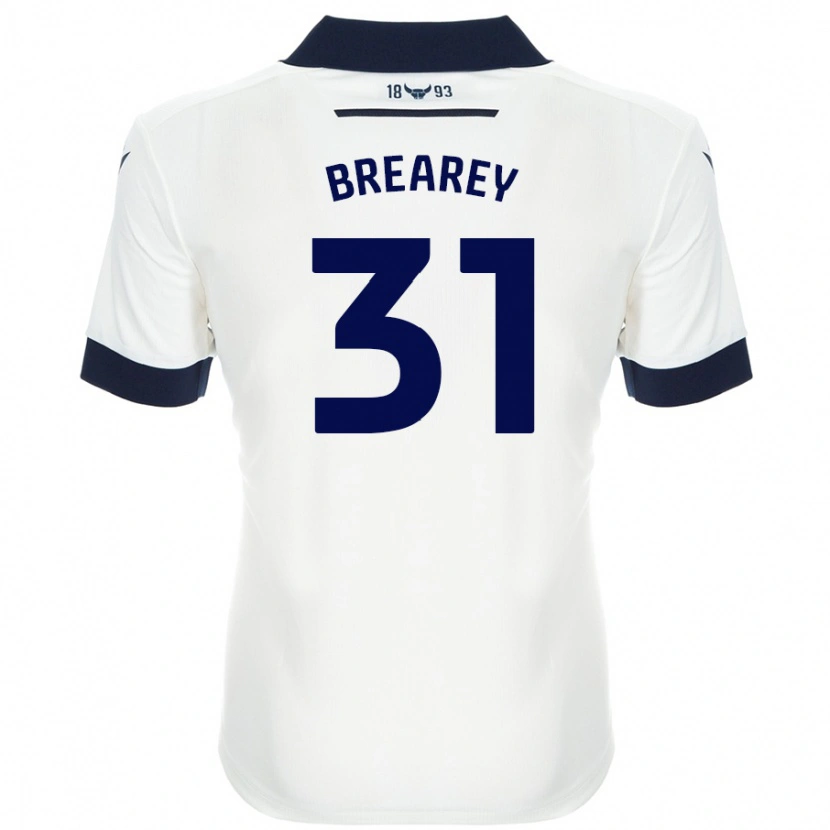 Danxen Børn Eddie Brearey #31 Hvid Marineblå Udebane Spillertrøjer 2024/25 Trøje T-Shirt