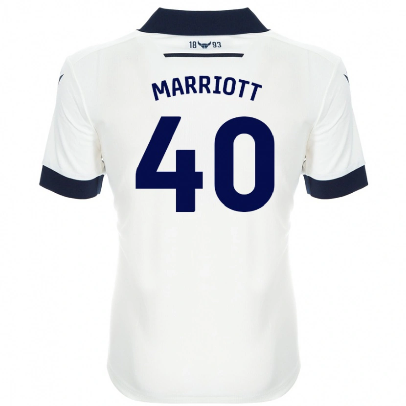 Danxen Børn Monty Marriott #40 Hvid Marineblå Udebane Spillertrøjer 2024/25 Trøje T-Shirt
