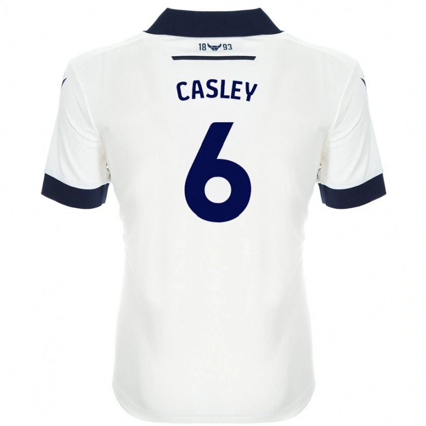 Danxen Børn Riva Casley #6 Hvid Marineblå Udebane Spillertrøjer 2024/25 Trøje T-Shirt