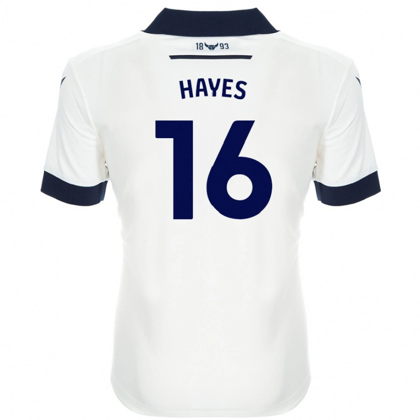 Danxen Børn Georgia Hayes #16 Hvid Marineblå Udebane Spillertrøjer 2024/25 Trøje T-Shirt