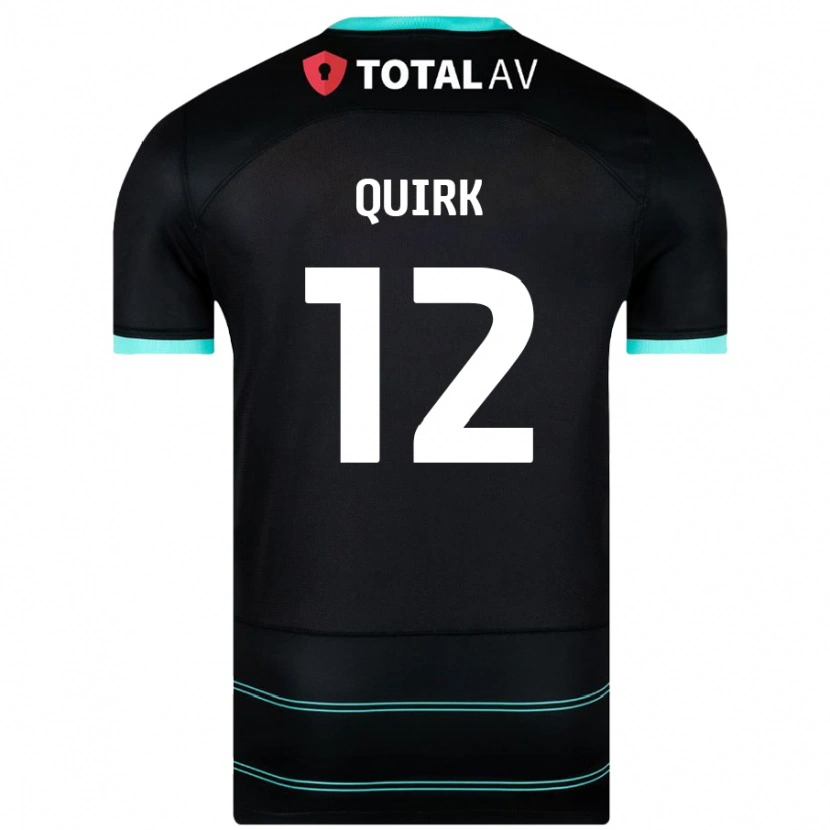 Danxen Børn Sophie Quirk #12 Sort Udebane Spillertrøjer 2024/25 Trøje T-Shirt