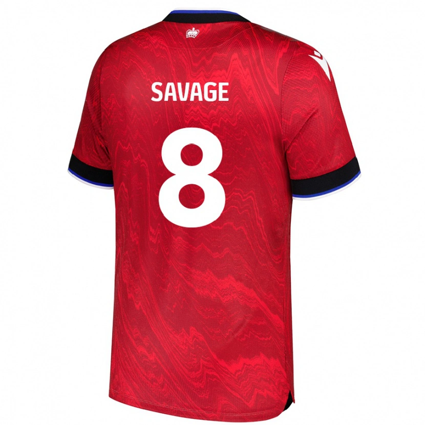 Danxen Børn Charlie Savage #8 Rød Sort Udebane Spillertrøjer 2024/25 Trøje T-Shirt