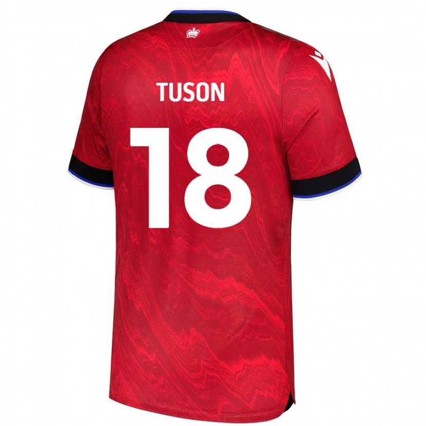 Danxen Børn Freya Meadows-Tuson #18 Rød Sort Udebane Spillertrøjer 2024/25 Trøje T-Shirt
