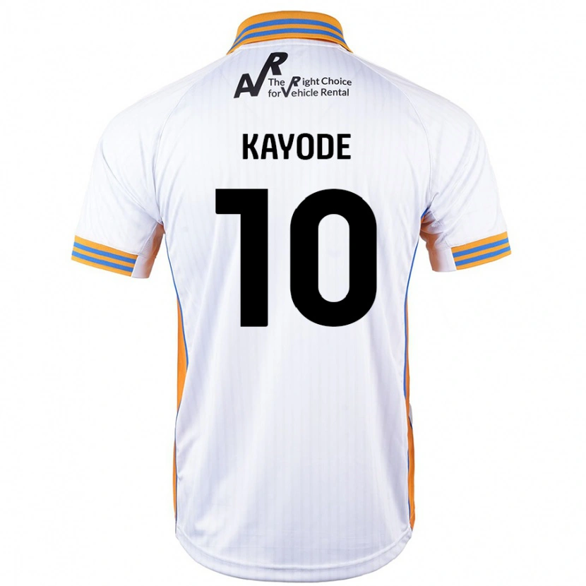 Danxen Børn Joshua Kayode #10 Hvid Udebane Spillertrøjer 2024/25 Trøje T-Shirt