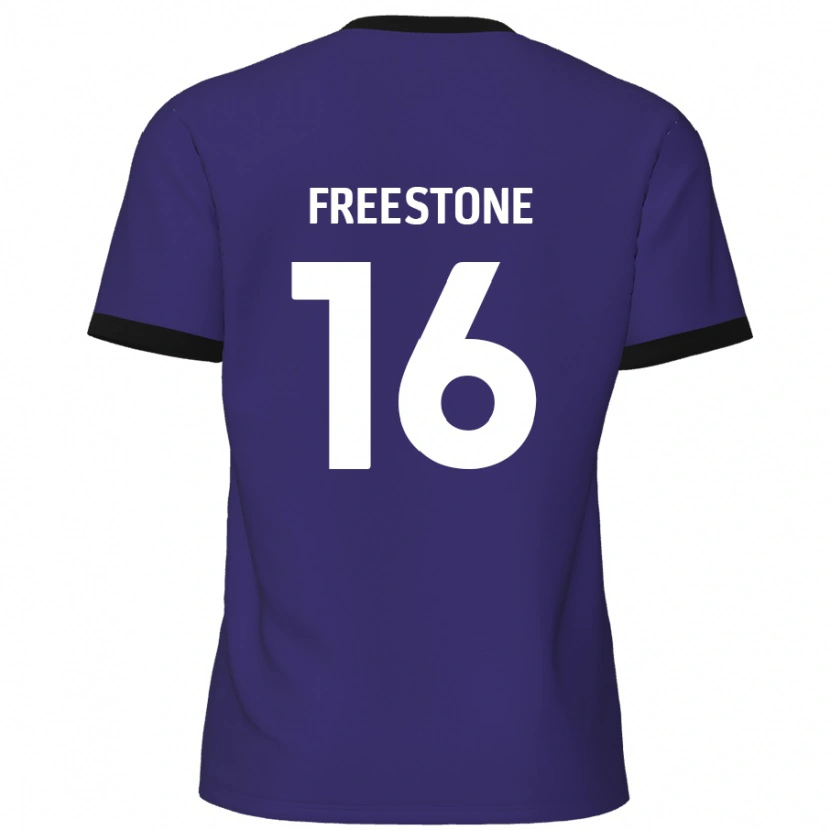 Danxen Børn Lewis Freestone #16 Lilla Udebane Spillertrøjer 2024/25 Trøje T-Shirt