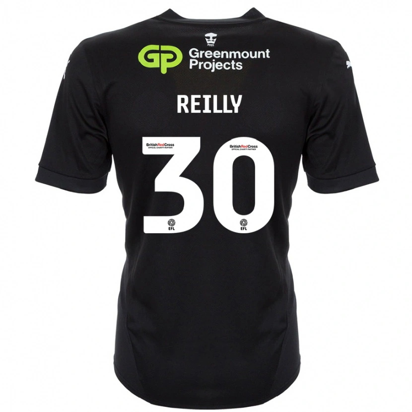Danxen Børn Jack Reilly #30 Sort Udebane Spillertrøjer 2024/25 Trøje T-Shirt