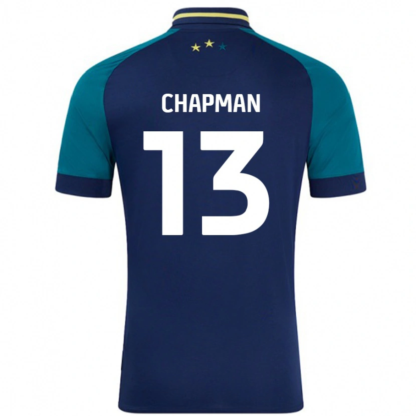 Danxen Børn Jacob Chapman #13 Marineblå Mørkegrøn Udebane Spillertrøjer 2024/25 Trøje T-Shirt
