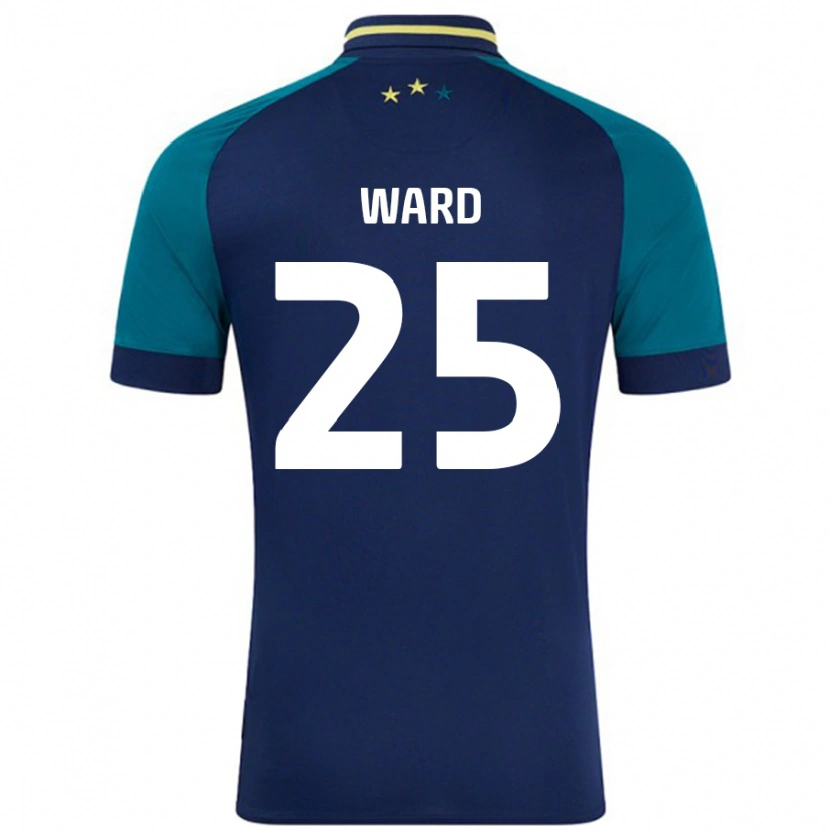 Danxen Børn Danny Ward #25 Marineblå Mørkegrøn Udebane Spillertrøjer 2024/25 Trøje T-Shirt
