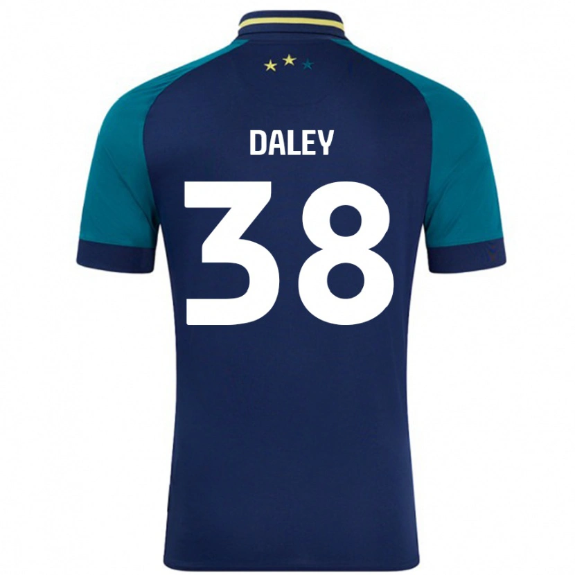 Danxen Børn Luke Daley #38 Marineblå Mørkegrøn Udebane Spillertrøjer 2024/25 Trøje T-Shirt