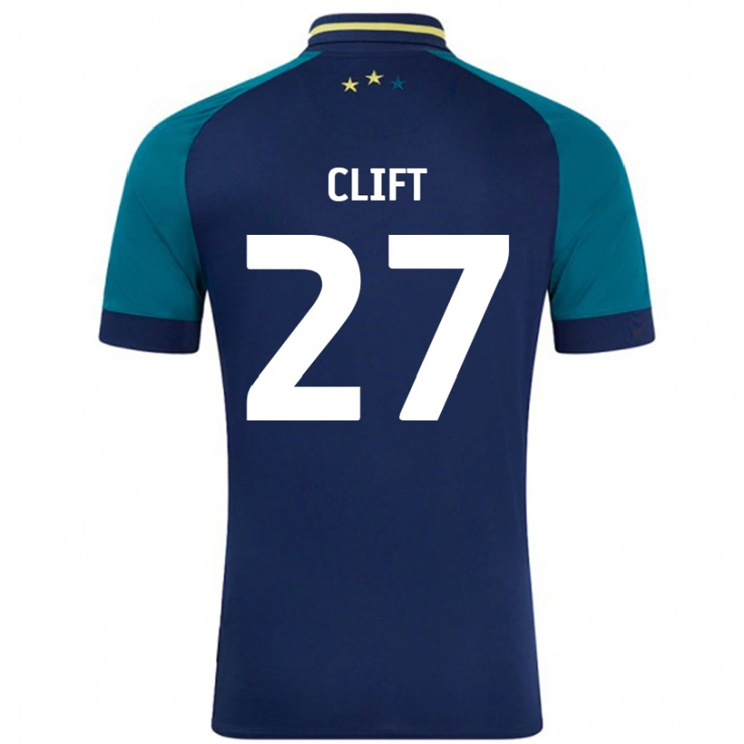 Danxen Børn Cassidy Clift #27 Marineblå Mørkegrøn Udebane Spillertrøjer 2024/25 Trøje T-Shirt