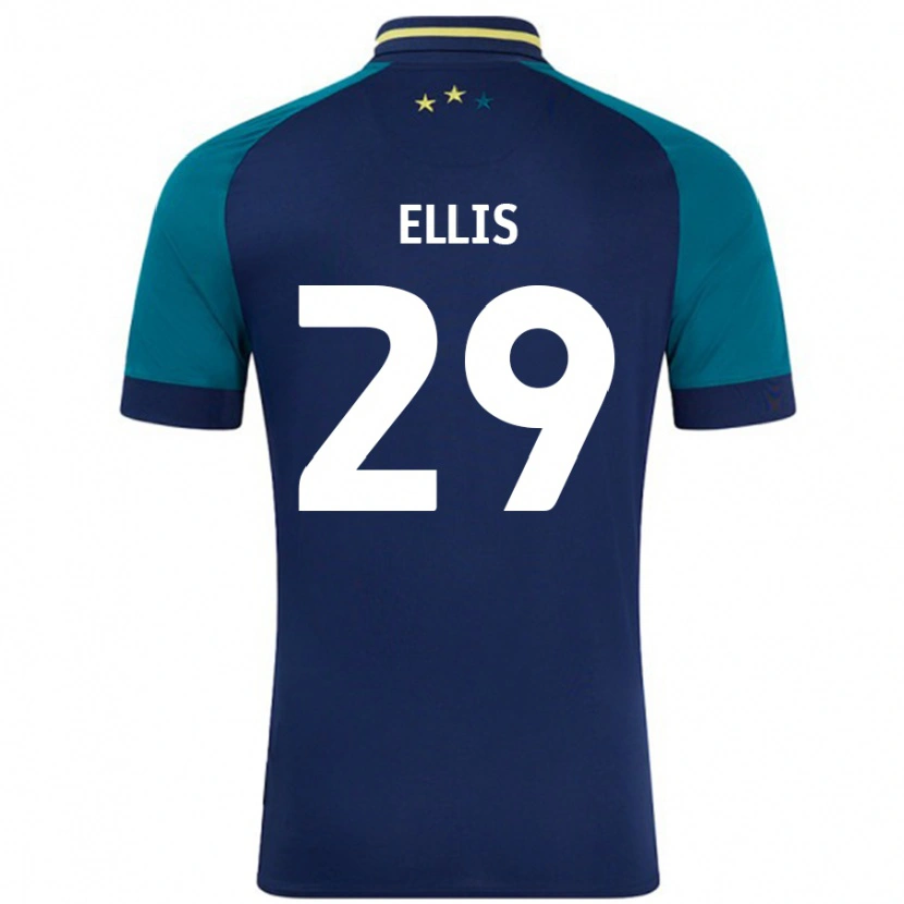 Danxen Børn Molly Ellis #29 Marineblå Mørkegrøn Udebane Spillertrøjer 2024/25 Trøje T-Shirt