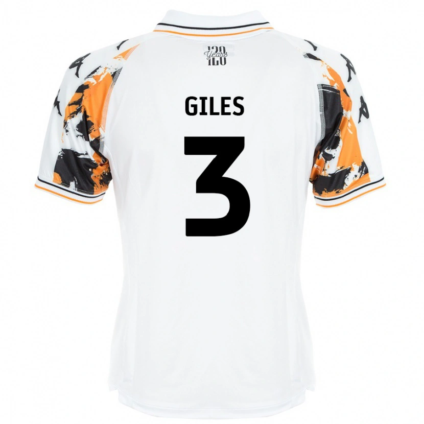 Danxen Børn Ryan Giles #3 Hvid Udebane Spillertrøjer 2024/25 Trøje T-Shirt