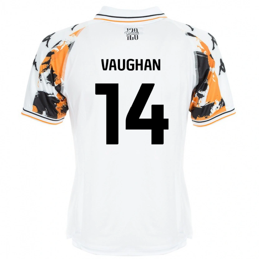Danxen Børn Harry Vaughan #14 Hvid Udebane Spillertrøjer 2024/25 Trøje T-Shirt