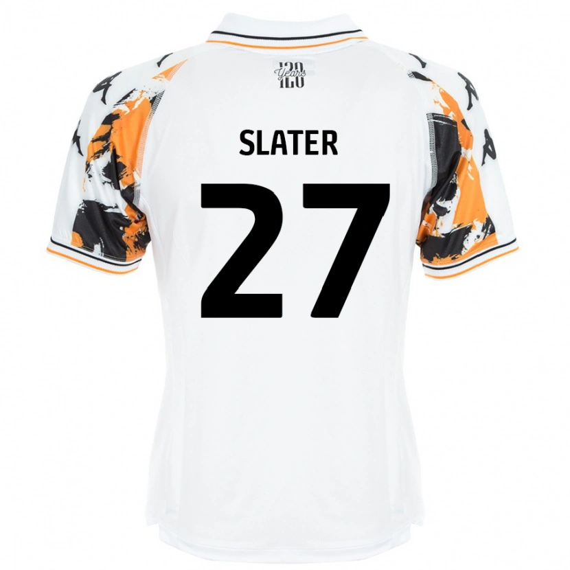 Danxen Børn Regan Slater #27 Hvid Udebane Spillertrøjer 2024/25 Trøje T-Shirt