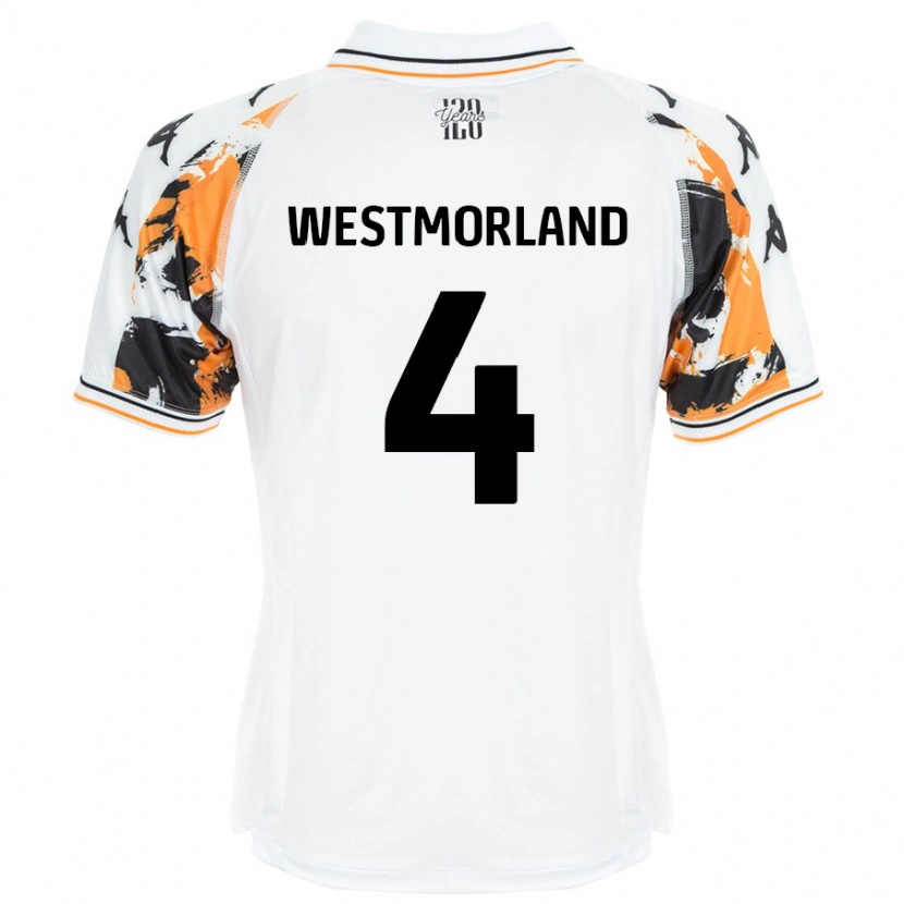 Danxen Børn Emma Westmorland #4 Hvid Udebane Spillertrøjer 2024/25 Trøje T-Shirt