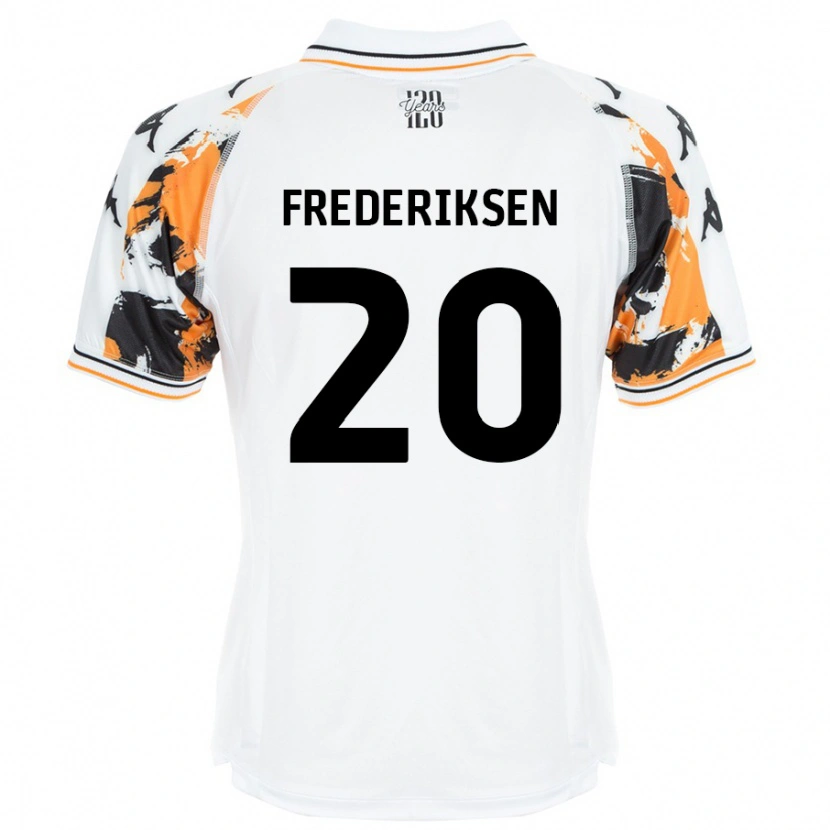 Danxen Børn Abbey Frederiksen #20 Hvid Udebane Spillertrøjer 2024/25 Trøje T-Shirt