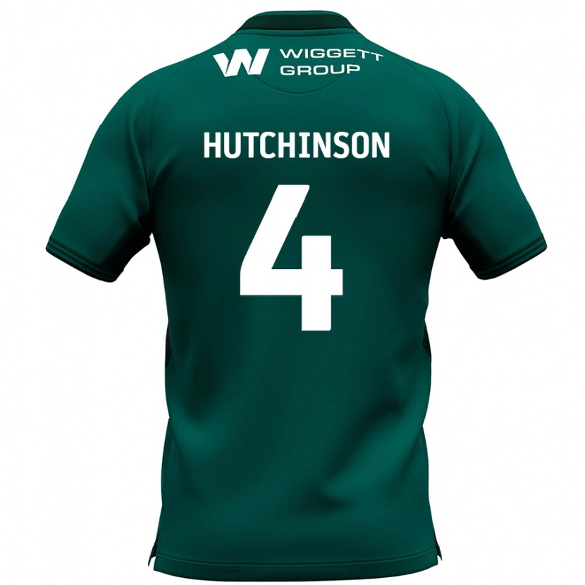 Danxen Børn Shaun Hutchinson #4 Grøn Udebane Spillertrøjer 2024/25 Trøje T-Shirt