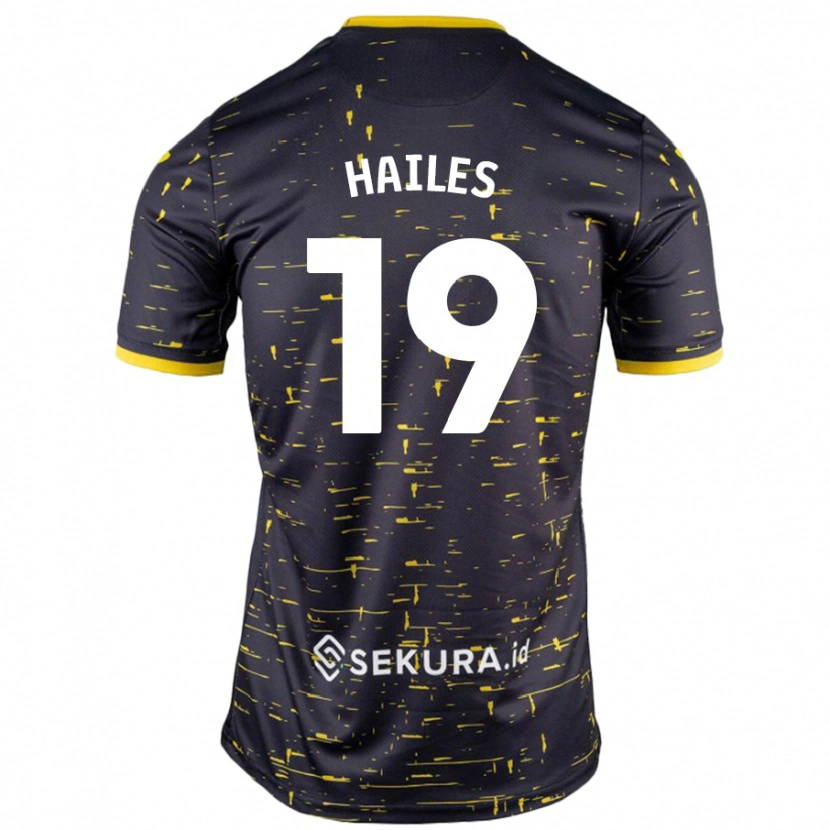 Danxen Børn Lauren Hailes #19 Sort Gul Udebane Spillertrøjer 2024/25 Trøje T-Shirt