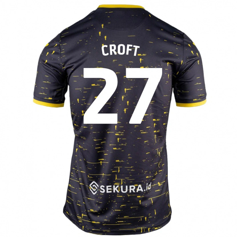 Danxen Børn Mary Croft #27 Sort Gul Udebane Spillertrøjer 2024/25 Trøje T-Shirt
