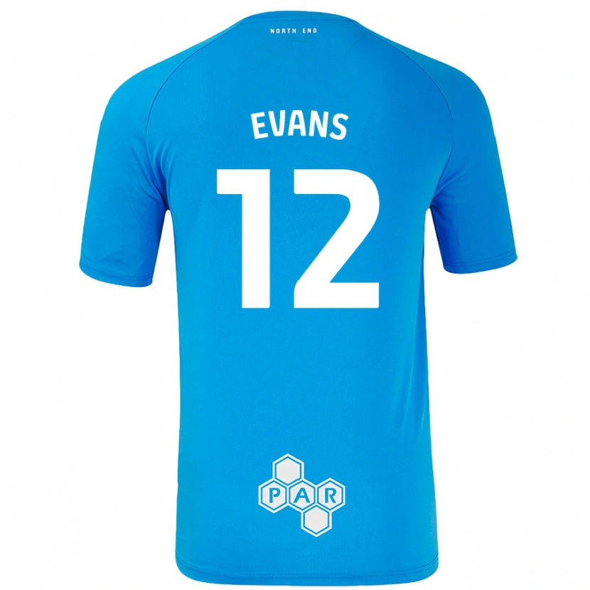 Danxen Børn Ched Evans #12 Himmelblå Udebane Spillertrøjer 2024/25 Trøje T-Shirt