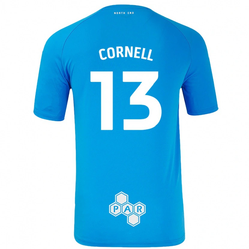 Danxen Børn David Cornell #13 Himmelblå Udebane Spillertrøjer 2024/25 Trøje T-Shirt